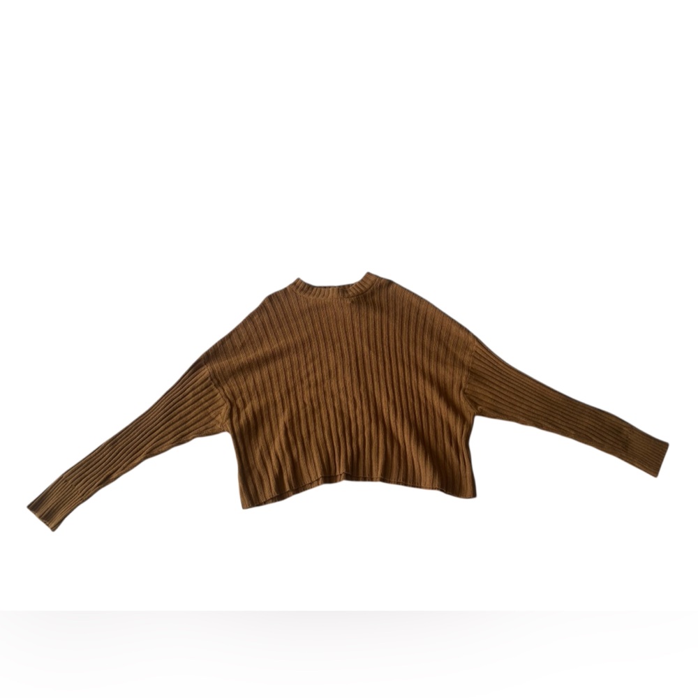 American Eagle Outfitters Brown Ribbed Long Sleeve Top